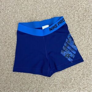 Nike Pro Blue Spandex Gym Shorts